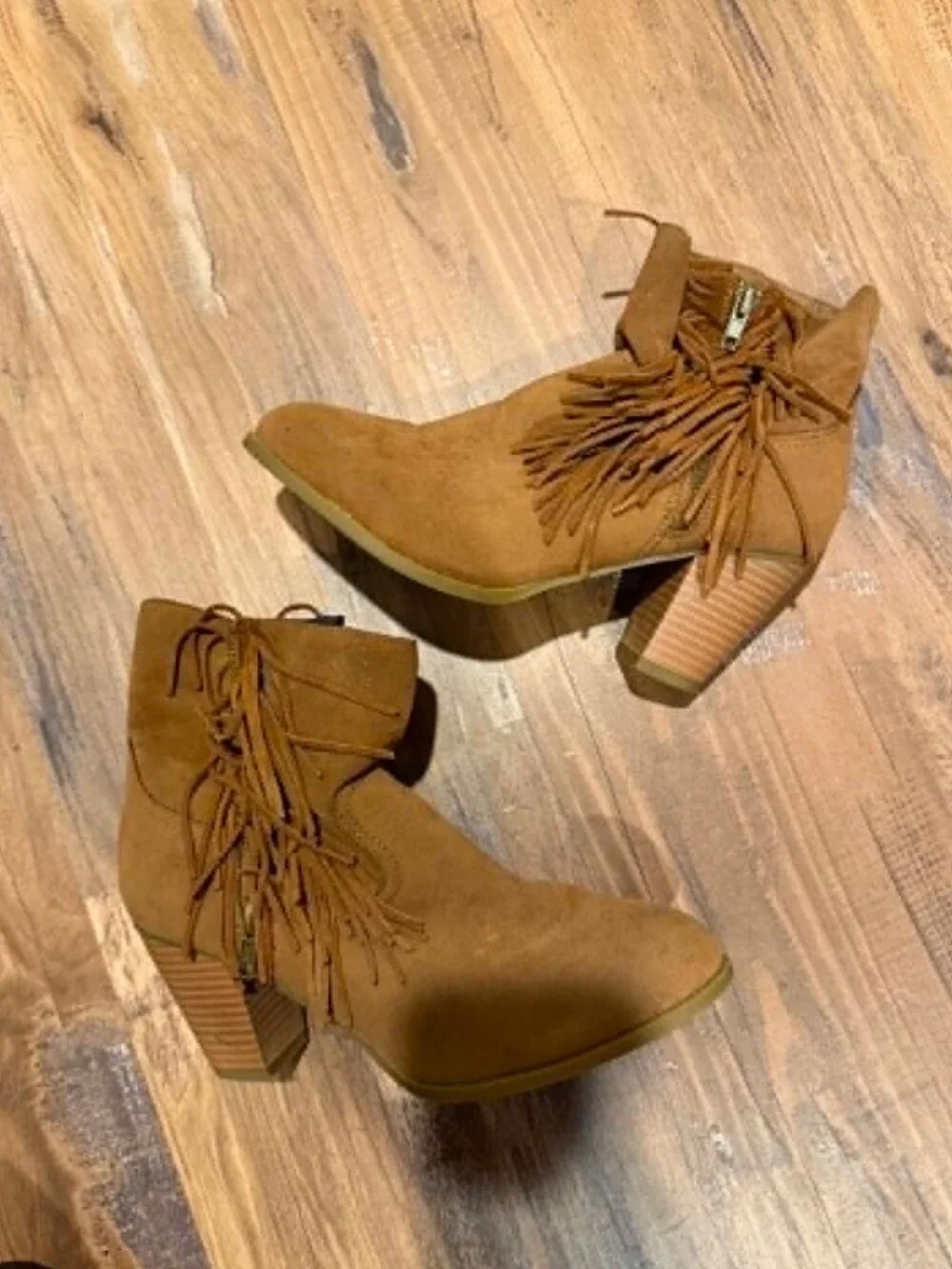 Rampage Fringe Booties Size 8